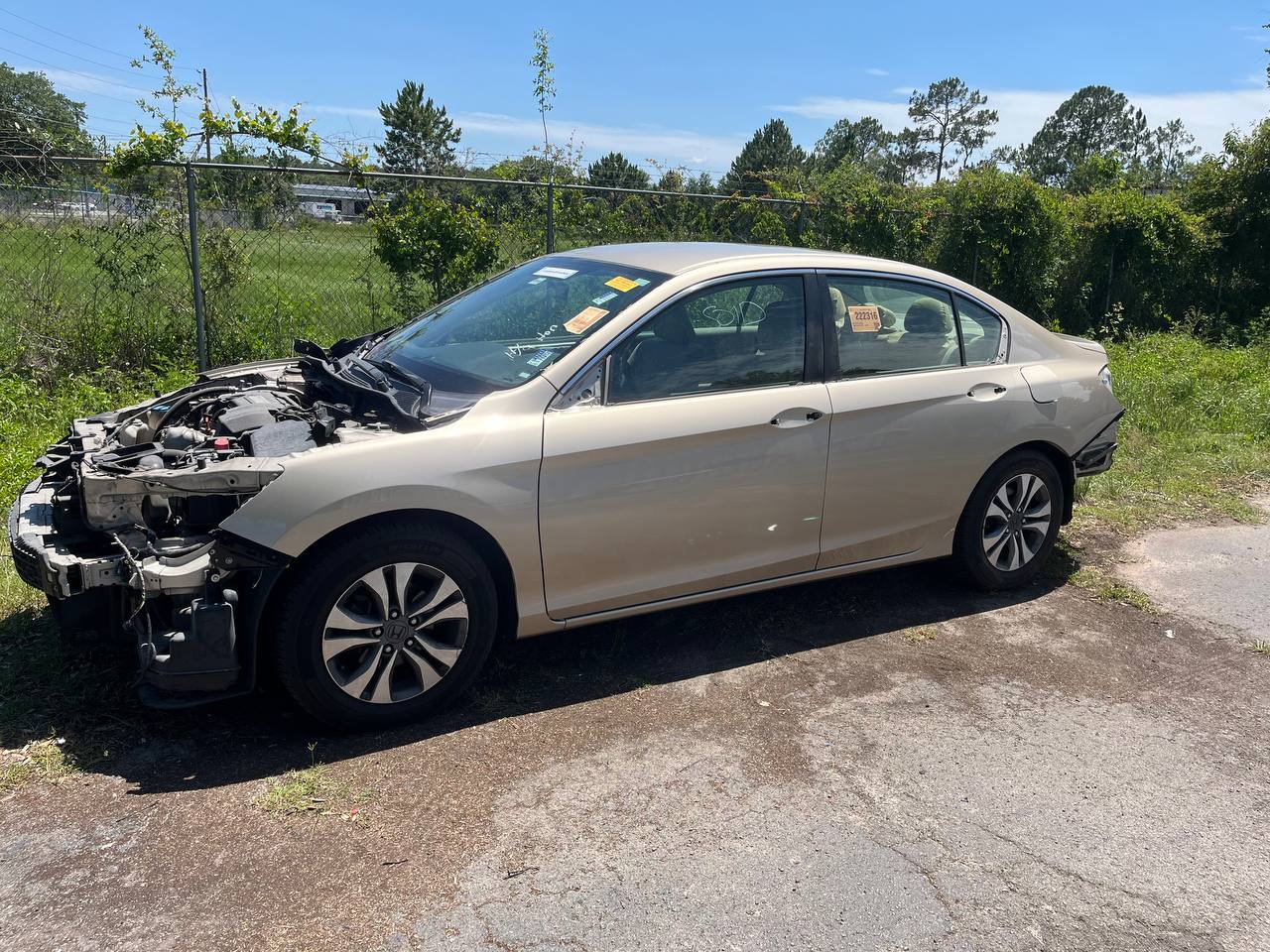 Honda Accord disassembled - front end removed for paint